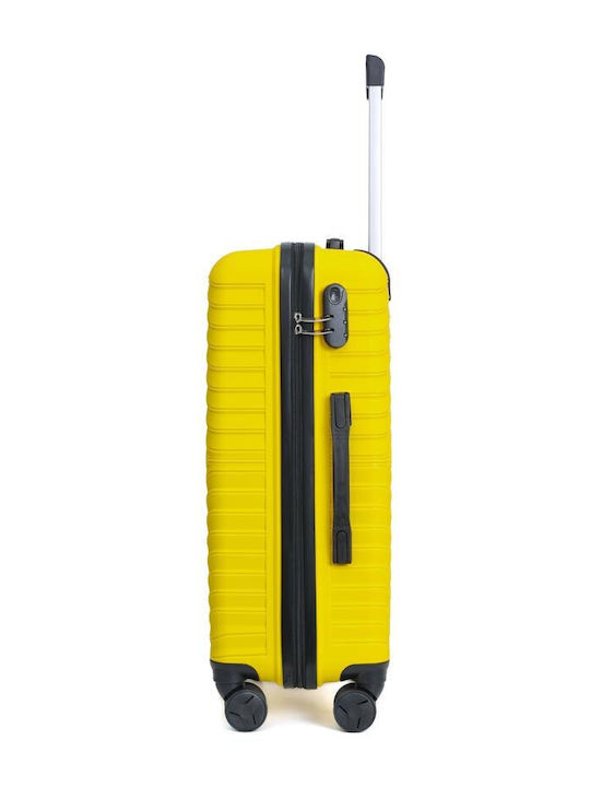 Amber Hard Yellow Suitcases With 4 Wheels Set Of 3 Pieces