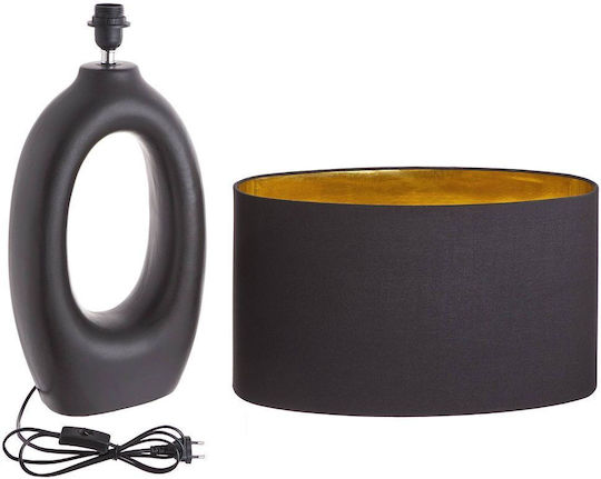 Butlers Keramik Tischlampe mit Schwarz Schirm und Basis