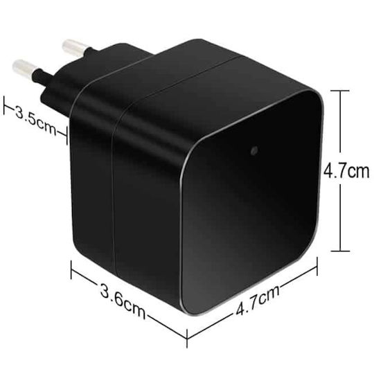 USB зарядно шпионска камера Iuni IP90 Wi-Fi Full HD нощно виждане сензор за движение