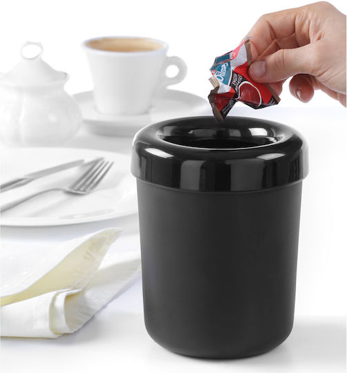 Table Dustbin Cutlery Container Made Plastic Black Diameter 130mm Hendi 421574