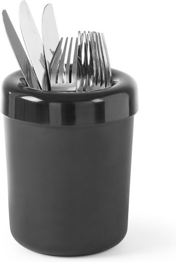 Table Dustbin Cutlery Container Made Plastic Black Diameter 130mm Hendi 421574