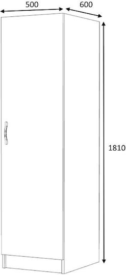 Einzeltür Kleiderschrank Victoria White 50x60x181cm