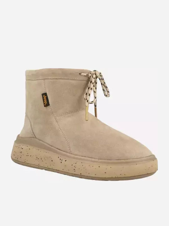 Women's Ankle Boots Platform Beige