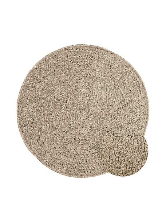 vidaXL Zizur Rug Outdoor Round from Jute Beige