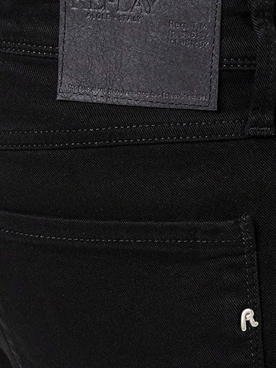Anbass Ανδρικό Παντελόνι Τζιν Ελαστικό με Slim Εφαρμογή Μαύρο