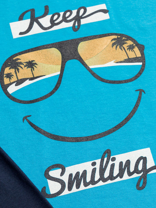 Minerva Kids' Pajamas Summer Blue Keep Smiling