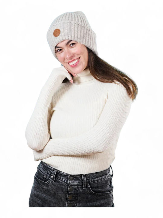 Beanie Unisex Beanie Gestrickt in Beige Farbe