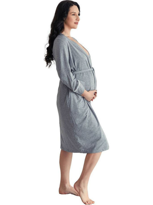 EasyMum Robe Schwangerschaft & Stillen Gray