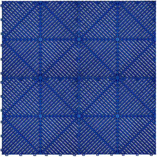 Belüftete Garagenbodenfliesen X 120 Kanten Blau