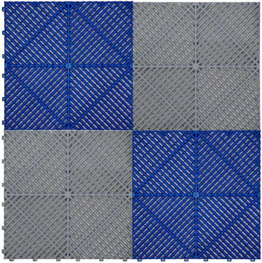 Vented Garage Floor Tiles Edges – 60 Grey & 60 Blue