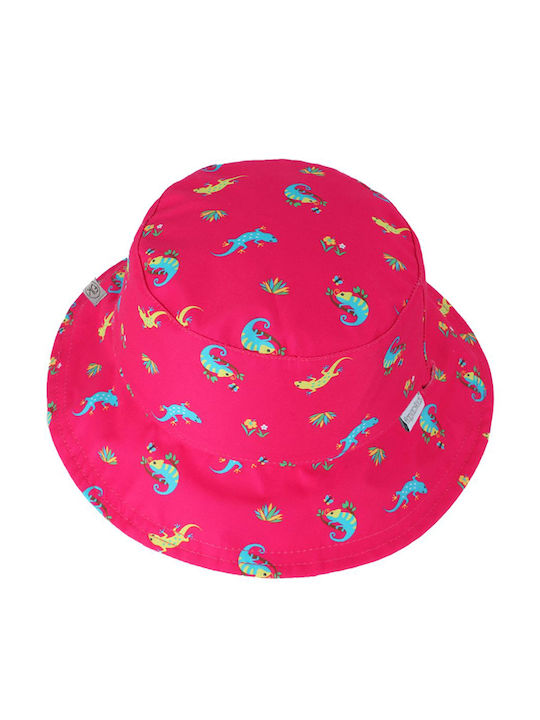 Kids' Reversible Hat UV Protection Flapjackkids Pink Chameleon Tropical