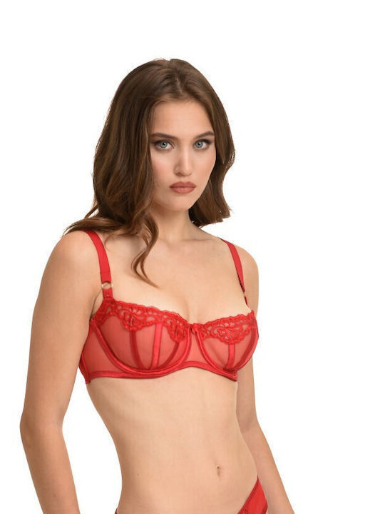 Miss Rosy Spitzen Unterwäsche-Set für Damen BH mit Brasilien Rot