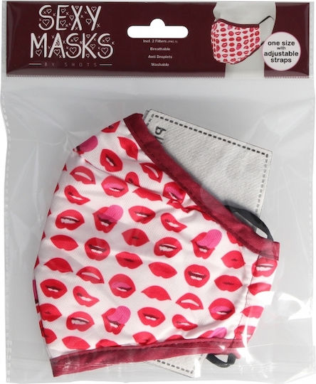 Shots Protective Mask Fabric Red 1pcs