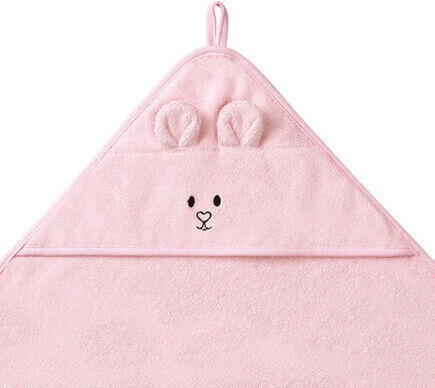 Babyono Baby Hooded Bath Towel Pink 100x100cm
