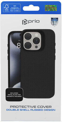Prio Prio Protective Cover Back Cover Plastic Black for iPhone 16