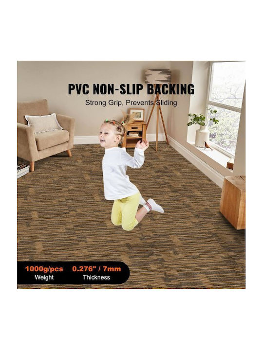 Vevor Carpet Tiles 20"x20" Built-in Padding 12 Pieces Brown Kcxfkdt2020ypi6hyv0