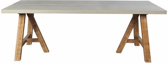 Eresos Table Dining Room with Cement Surface Light 200x100x76cm