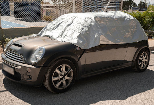 Kaver Jumătate de coperți 290x145x53cm Impermeabila Mediu pentru Hatchback / Coupe care se fixează cu curele