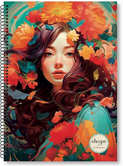 Shape Notebooks Spiral Caiet Cu dungi A4 3 de Subiecte Shape 1buc