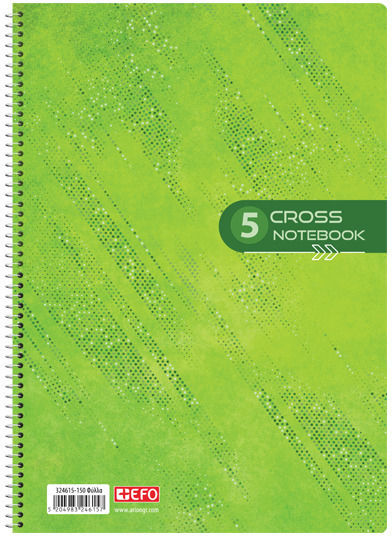 Spiral A4 Notebook "Cross Notebook" 5 Subjects Various Colors