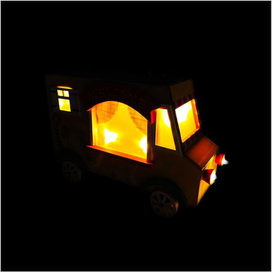 JK Home Decoration Wooden Car Lighted 20x14cm Easter Lantern Wooden 20x14x7cm