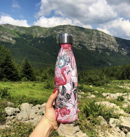 Chilly's Tropical Μπουκάλι Θερμός Ανοξείδωτο BPA Free 500ml Tropical Flamingo Flamingo