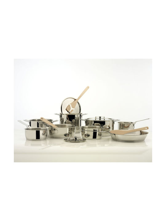 Alessi Cookware Set of Stainless Steel with No Coating 4pcs