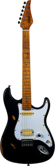 Jet Guitars JET Chitară Electrică Stratocaster cu HS Configurație Doze Neagră