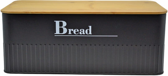 Ankor Brotkasten mit Deckel Metallisch Schwarz 42x23.5x17cm Ankor Brotkasten mit Deckel Metallisch Schwarz 42x23.5x17cm