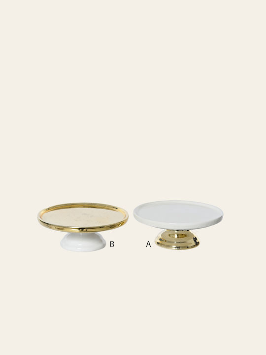 Kaemingk Cake Stand Gold 22x22x11.5cm