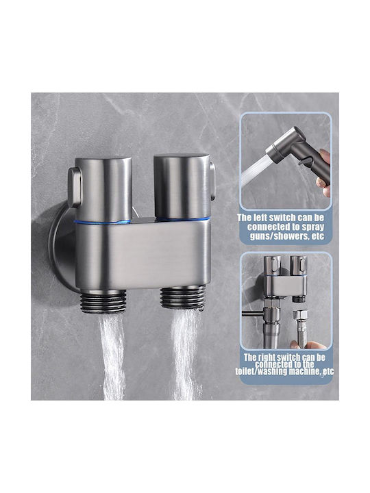 AZ-100 Wall Mounted Bidet Set Silver