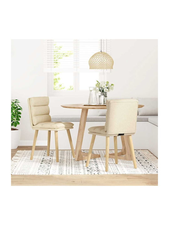 Dining Room Fabric Chair Cream 45x54x86cm 2pcs