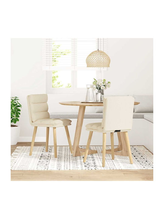 Dining Room Wooden Chair Beige 45x54x86cm 2pcs