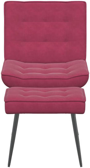 Sessel mit Fußhocker Samt Bordeaux 64x74x84cm