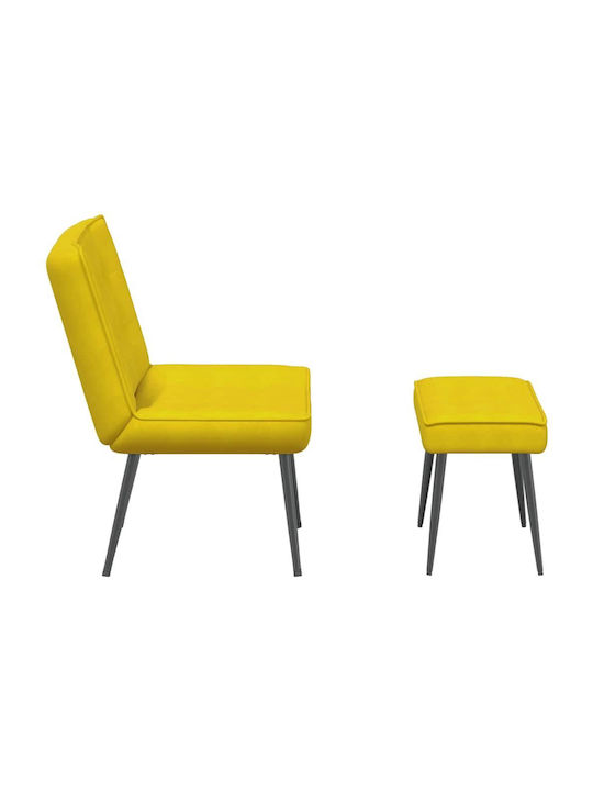 Sessel mit Fußhocker Samt Yellow 64x74x84cm