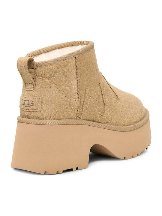 Ultra Mini Stiefeletten Damen Beige