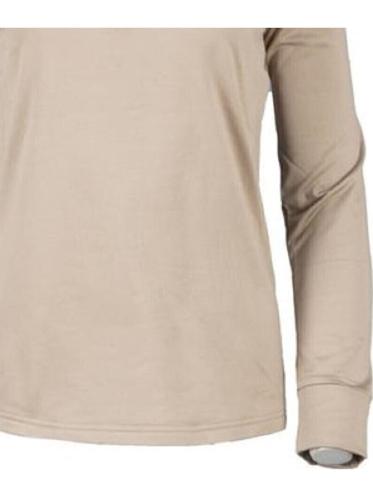 Bluze Damă de Iarna Fleece Mânecă Lungă cu Fermoar Taupe