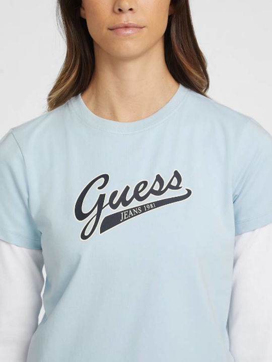 Guess T-Shirt Blue W4YI13J1314-White