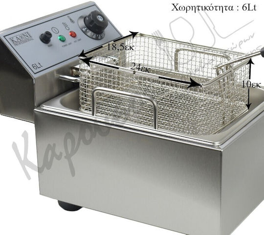 Karni Ηλεκτρική Φριτέζα 2.8kW Χωρητικότητας 6lt 26x41.5x28.5cm Hefa