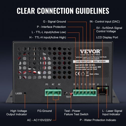 Vevor Power Supply Co2 Laser 80w Engraving Cutting Tube Eyhtjggdy80wq8uo8v7