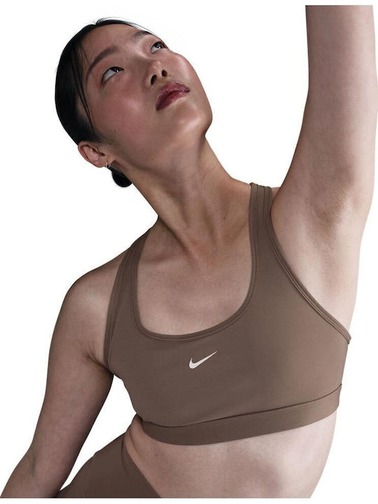 Dri-Fit Swoosh Women's Sports Bra without Padding Brown