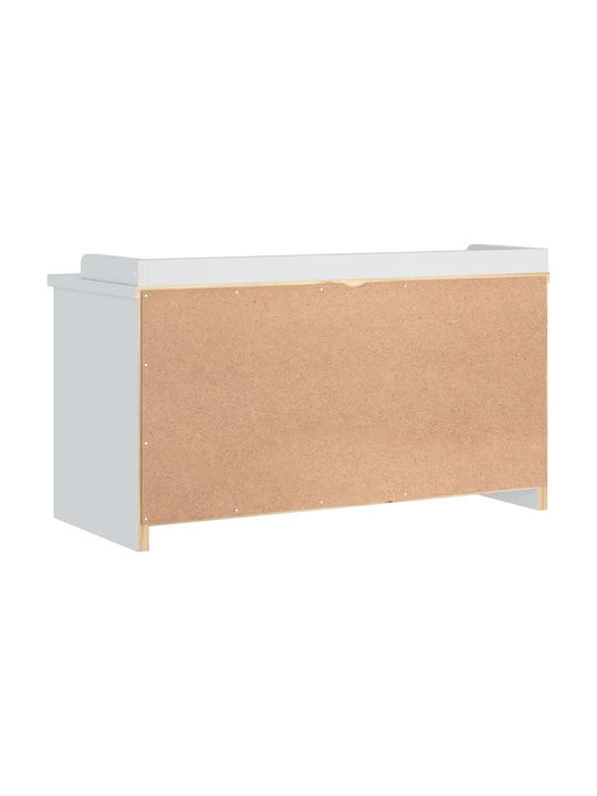 Sandens Mobilier de Intrare cu Dulap pentru Pantofi & Bancă Alb 87x40x50cm
