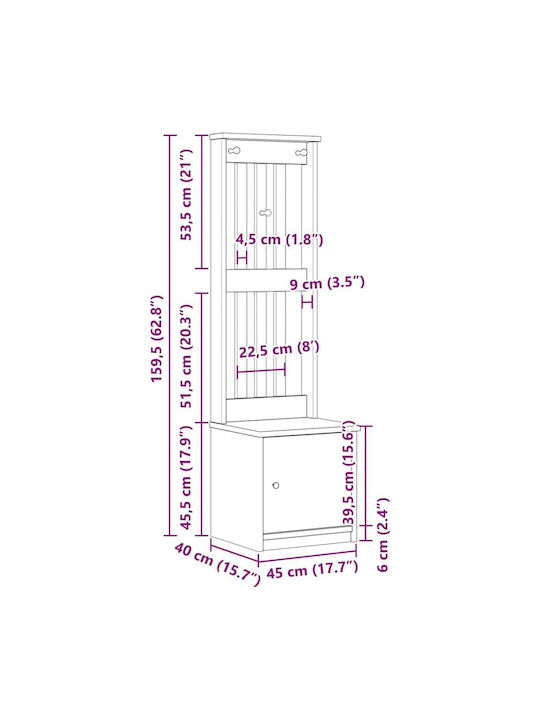 Sandens Мебел за Антре с Шкаф за Обувки 45x40x159.5см
