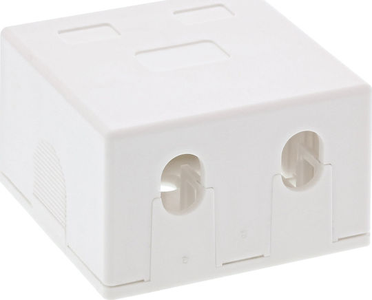 Inline Aufputz-Gehäuse Keystone 2x RJ45 Weiß