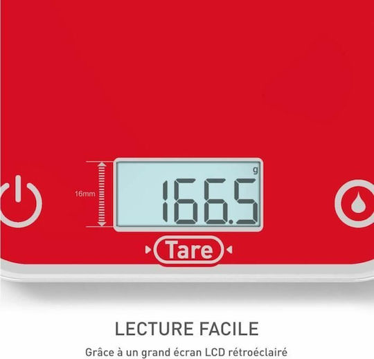 Tefal Optiss Digital Kitchen Scale Up To 5kg Red
