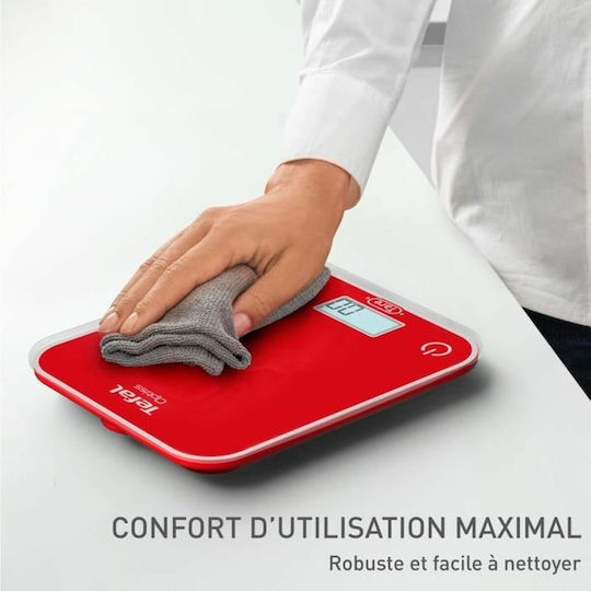 Tefal Optiss Digital Kitchen Scale Up To 5kg Red