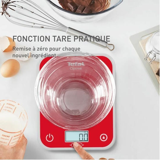 Tefal Optiss Digital Kitchen Scale Up To 5kg Red