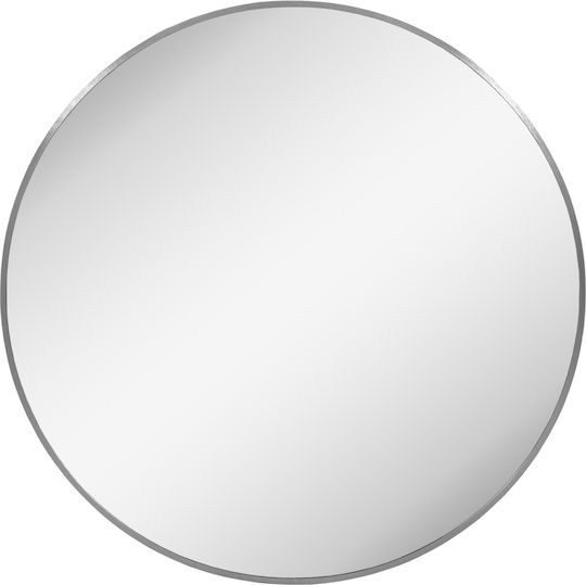 HomeMarkt Archer Wandspiegel mit Silber Metallisch Rahmen Durchmesser 80cm 1Stück