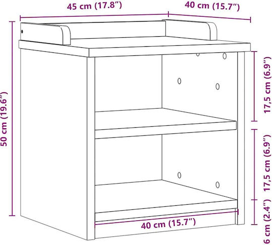 Entry Furniture with Shoe Rack & Bench Coffee 45x40x50cm