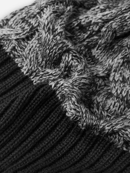 Kinder Mütze Gestrickt Schwarz